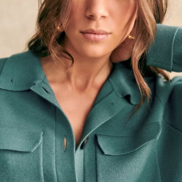 Sezane Betty Cardigan Sage - Size M - Picture 2 of 4